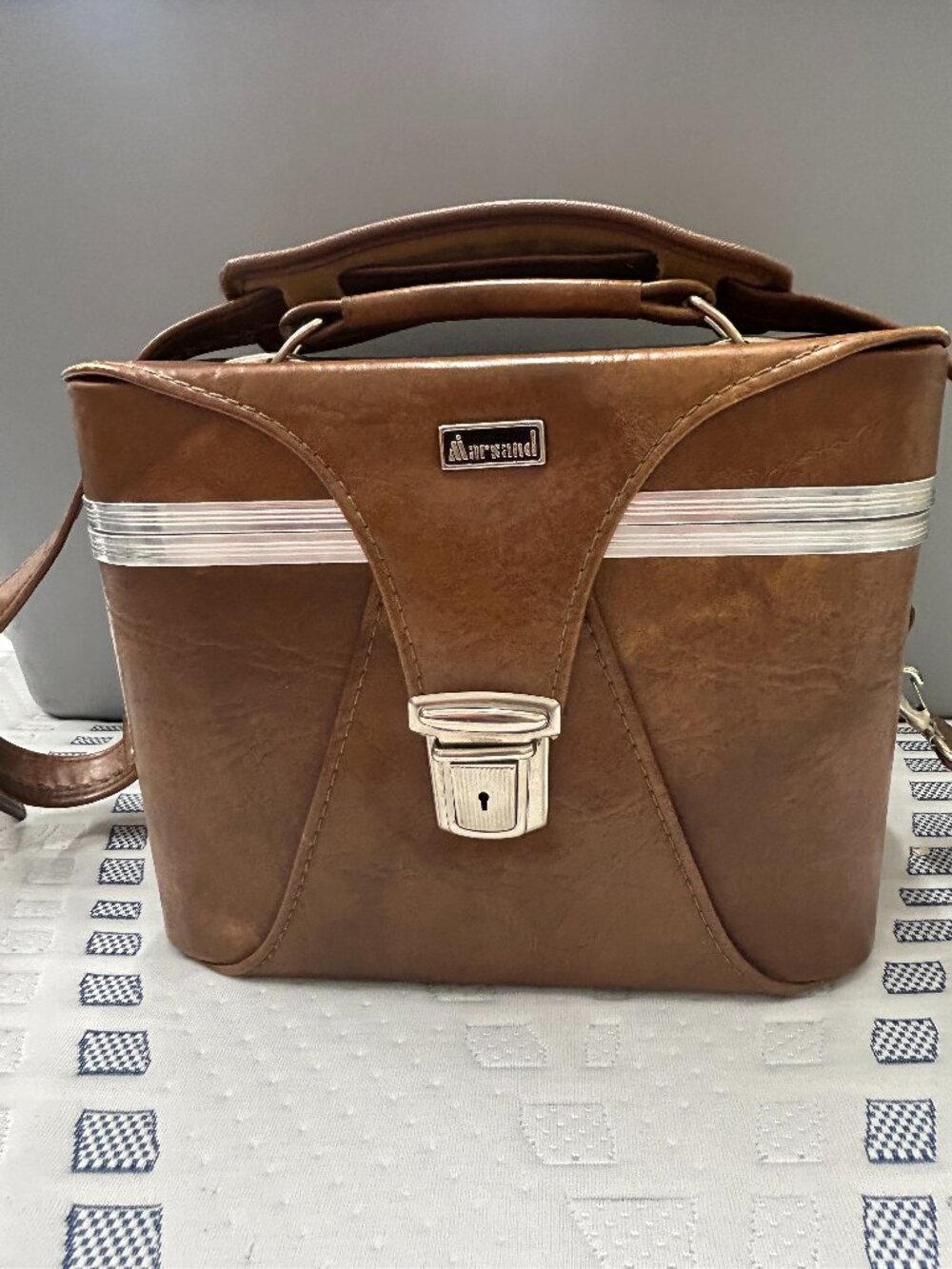 Vintage Marsand Camera Case Ranchyde Leather Vinyl Brown Sturdy Carrying USA